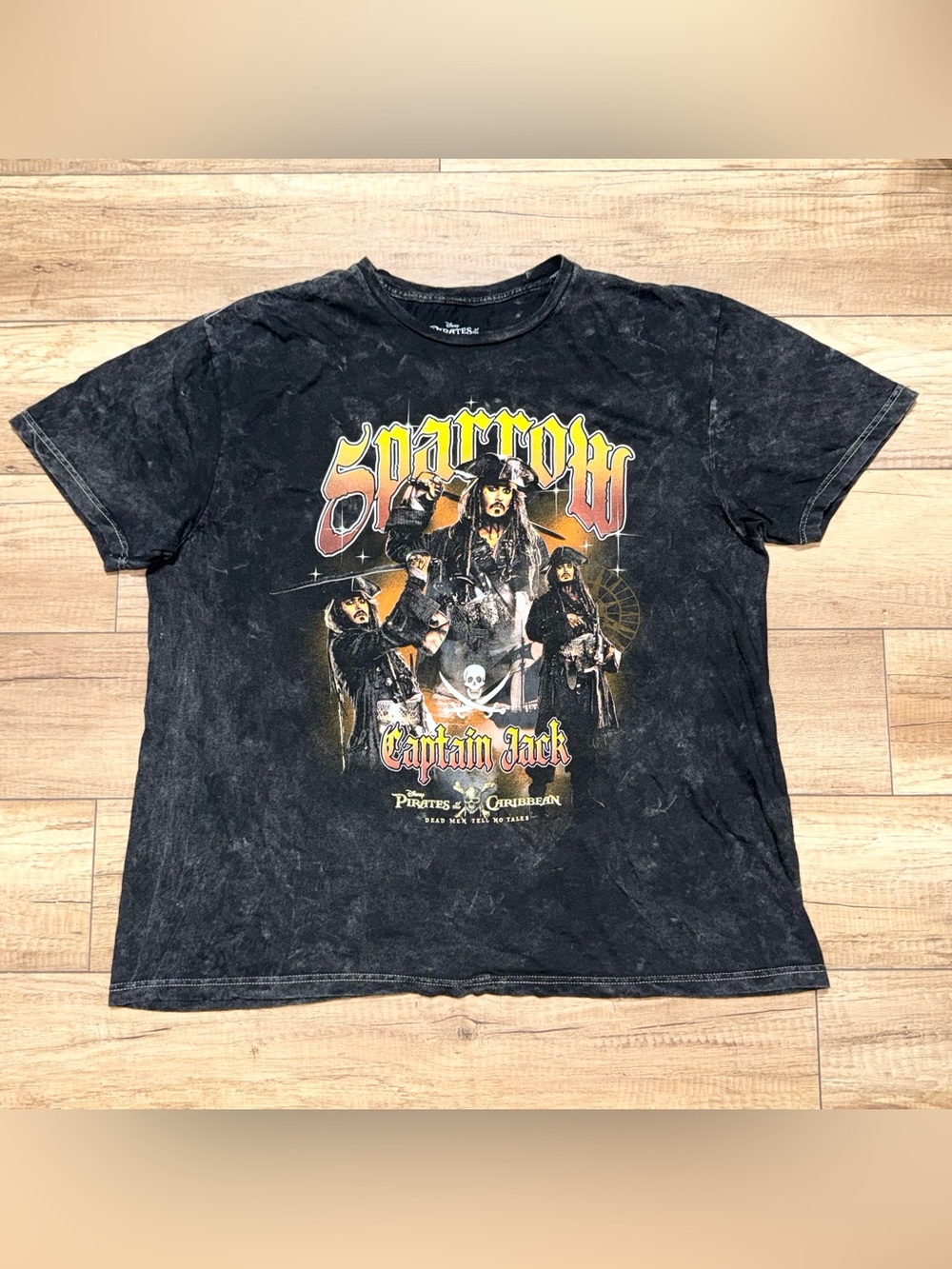 Disney Pirates of the Caribbean Captain Jack Sparrow Graphic T Shirt Adult XL